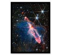 Artery8 Wall Art Print NASA James Webb Space Telescope Actively Forming Stars Question Mark Baby Stars Bedroom Decor Art Framed in Black | Size: A4 Artery8 Black A4