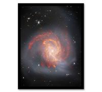 Artery8 Wall Art Print NASA James Webb Space Telescope Clash of the Titans NGC 3256 Bedroom Decor Art Framed in Black | Size: A4 Artery8 Black A4