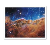 Artery8 Wall Art Print NASA James Webb Space Telescope Cosmic Star Dust Cliffs In The Carina Nebula NGC 3372 Nircam Image Art Framed Artery8 White W12" x H16"