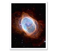 Wall Art Print NASA James Webb Space Telescope Dying Star Southern Ring Nebula NGC 3132 Nircam Image Art Framed Artery8 White W12 inch x H16 inch