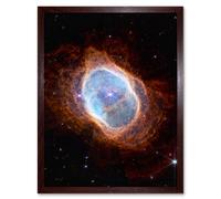 Artery8 Wall Art Print NASA James Webb Space Telescope Dying Star Southern Ring Nebula NGC 3132 Nircam Image Art Framed in Brown | Size: W12" x H16" Artery8 Brown W12" x H16"