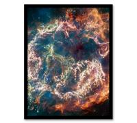 Artery8 Wall Art Print NASA James Webb Space Telescope Never-Before-Seen Details in Cassiopeia A Exploded Star Bedroom Decor Art Framed Artery8 Black W12" x H16"