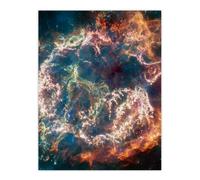 Artery8 Wall Art Print NASA James Webb Space Telescope Never-Before-Seen Details in Cassiopeia A Exploded Star Bedroom Decor Poster Home Decor Artery8 Black W12" x H16"