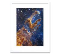 Artery8 Wall Art Print NASA James Webb Space Telescope Pillars of Creation Eagle Nebula Artwork Framed 9X7 Inch in White | Size: W7" x H9" Artery8 White W7" x H9"