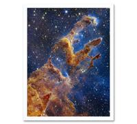 Artery8 Wall Art Print NASA James Webb Space Telescope Pillars Of Creation Universe Cosmic Dust Star Formation Art Framed in White | Size: W12" x H16" Artery8 White W12" x H16"