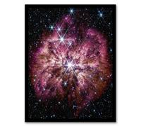 Artery8 Wall Art Print NASA James Webb Space Telescope Rarely Seen Prelude to Supernova Wolf-Rayet Star Bedroom Decor Art Framed in Black | Size: A4 Artery8 Black A4