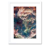 Artery8 Wall Art Print NASA James Webb Telescope Cassiopeia A In Detail Artwork Framed 9X7 Inch in White | Size: W7" x H9" Artery8 White W7" x H9"