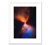Artery8 Wall Art Print NASA James Webb Telescope Catches Fiery Hourglass New Star Forms Protostar Artwork Framed 9X7 Inch in White | Size: W7" x H9" Artery8 White W7" x H9"