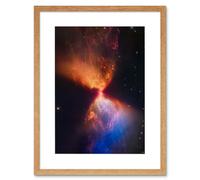 Artery8 Wall Art Print NASA James Webb Telescope Catches Fiery Hourglass New Star Forms Protostar Artwork Framed 9X7 Inch in Beige | Size: W7" x H9" Artery8 Beige W7" x H9"