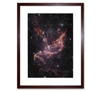 Artery8 Wall Art Print NASA James Webb Telescope Cluster's Dusty Ribbons Star Formation Artwork Framed 9X7 Inch in Brown | Size: W7" x H9" Artery8 Brown W7" x H9"