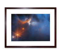 Artery8 Wall Art Print NASA James Webb Telescope Dark Side Pre-Stellar Ice Chemistry Artwork Framed 9X7 Inch in Brown | Size: W7" x H9" Artery8 Brown W7" x H9"
