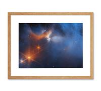 Artery8 Wall Art Print NASA James Webb Telescope Dark Side Pre-Stellar Ice Chemistry Artwork Framed 9X7 Inch in Beige | Size: W7" x H9" Artery8 Beige W7" x H9"