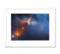 Artery8 Wall Art Print NASA James Webb Telescope Dark Side Pre-Stellar Ice Chemistry Artwork Framed 9X7 Inch in White | Size: W7" x H9" Artery8 White W7" x H9"
