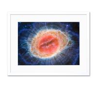 Artery8 Wall Art Print NASA James Webb Telescope MIRI Image of the Ring Nebula Planetary Messier 57 Intricate Details of a Dying Star Formation Artery8 White W7" x H9"