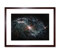 Artery8 Wall Art Print NASA James Webb Telescope NGC 7496 Intricate Network Gas Dust Galaxies Artwork Framed 9X7 Inch in Brown | Size: W7" x H9" Artery8 Brown W7" x H9"