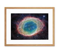 Artery8 Wall Art Print NASA James Webb Telescope NIRCam Image of Ring Nebula Planetary Messier 57 Intricate Details of a Dying Star Formation Artery8 Beige W7" x H9"