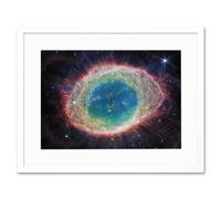 Artery8 Wall Art Print NASA James Webb Telescope NIRCam Image of Ring Nebula Planetary Messier 57 Intricate Details of a Dying Star Formation Artery8 White W7" x H9"
