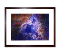 Artery8 Wall Art Print NASA James Webb Telescope The Enduring Stellar Lifecycle in 30 Doradus Artwork Framed 9X7 Inch in Brown | Size: W7" x H9" Artery8 Brown W7" x H9"