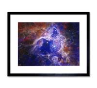 Artery8 Wall Art Print NASA James Webb Telescope The Enduring Stellar Lifecycle in 30 Doradus Artwork Framed 9X7 Inch in Black | Size: W7" x H9" Artery8 Black W7" x H9"