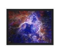 Artery8 Wall Art Print NASA James Webb Telescope The Enduring Stellar Lifecycle in 30 Doradus Large Framed Wall Décor Art in Brown | Size: W18" x H24" Artery8 Brown W18" x H24"