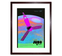 Artery8 Wall Art Print NASA Jupiter Juno Mission Psychedelic Artwork Framed 9X7 Inch in Brown | Size: W7" x H9" Artery8 Brown W7" x H9"