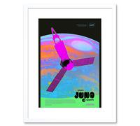 Artery8 Wall Art Print NASA Jupiter Juno Mission Psychedelic Artwork Framed 9X7 Inch in White | Size: W7" x H9" Artery8 White W7" x H9"