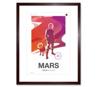 Artery8 Wall Art Print NASA Modern Explorers Explore Moon to Mars Dune Scouts Artemis Poster Artwork Framed 9X7 Inch in Brown | Size: W7" x H9" Artery8 Brown W7" x H9"