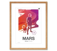 Artery8 Wall Art Print NASA Modern Explorers Explore Moon to Mars Dune Scouts Artemis Poster Artwork Framed 9X7 Inch in Beige | Size: W7" x H9" Artery8 Beige W7" x H9"