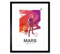 Artery8 Wall Art Print NASA Modern Explorers Explore Moon to Mars Dune Scouts Artemis Poster Artwork Framed 9X7 Inch in Black | Size: W7" x H9" Artery8 Black W7" x H9"