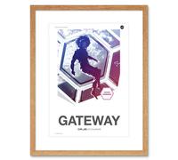 Artery8 Wall Art Print NASA Modern Explorers Explore Moon to Mars Gateway Commander Artemis Poster Artwork Framed 9X7 Inch in Beige | Size: W7" x H9" Artery8 Beige W7" x H9"