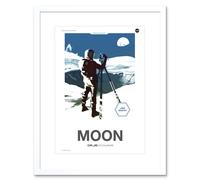 Artery8 Wall Art Print NASA Modern Explorers Explore Moon to Mars Lunar Architect Artemis Poster Artwork Framed 9X7 Inch in White | Size: W7" x H9" Artery8 White W7" x H9"