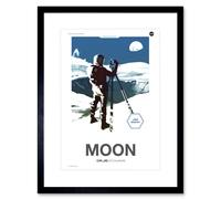 Artery8 Wall Art Print NASA Modern Explorers Explore Moon to Mars Lunar Architect Artemis Poster Artwork Framed 9X7 Inch in Black | Size: W7" x H9" Artery8 Black W7" x H9"