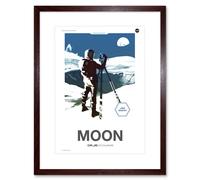 Artery8 Wall Art Print NASA Modern Explorers Explore Moon to Mars Lunar Architect Artemis Poster Artwork Framed 9X7 Inch in Brown | Size: W7" x H9" Artery8 Brown W7" x H9"