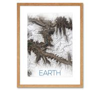 Artery8 Wall Art Print NASA Our Solar System Earth Image Glaciers Valley Artwork Framed 9X7 Inch in Beige | Size: W7" x H9" Artery8 Beige W7" x H9"
