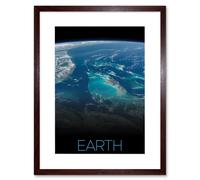 Artery8 Wall Art Print NASA Our Solar System Earth Image International Space Station Artwork Framed 9X7 Inch in Brown | Size: W7" x H9" Artery8 Brown W7" x H9"