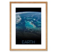 Artery8 Wall Art Print NASA Our Solar System Earth Image International Space Station Artwork Framed 9X7 Inch in Beige | Size: W7" x H9" Artery8 Beige W7" x H9"