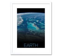 Artery8 Wall Art Print NASA Our Solar System Earth Image International Space Station Artwork Framed 9X7 Inch in White | Size: W7" x H9" Artery8 White W7" x H9"