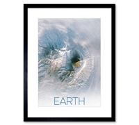 Artery8 Wall Art Print NASA Our Solar System Earth Image Kamchatka Volcanoes Artwork Framed 9X7 Inch in Black | Size: W7" x H9" Artery8 Black W7" x H9"