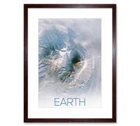 Artery8 Wall Art Print NASA Our Solar System Earth Image Kamchatka Volcanoes Artwork Framed 9X7 Inch in Brown | Size: W7" x H9" Artery8 Brown W7" x H9"