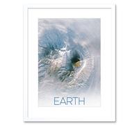 Artery8 Wall Art Print NASA Our Solar System Earth Image Kamchatka Volcanoes Artwork Framed 9X7 Inch in White | Size: W7" x H9" Artery8 White W7" x H9"