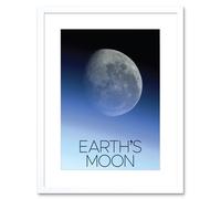 Artery8 Wall Art Print NASA Our Solar System Earth's Atmosphere Moon Image ISS Artwork Framed 9X7 Inch in White | Size: W7" x H9" Artery8 White W7" x H9"