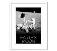 Artery8 Wall Art Print NASA Our Solar System Earth's Moon Apollo 12 Lunar Surveyor Artwork Framed 9X7 Inch in White | Size: W7" x H9" Artery8 White W7" x H9"