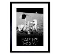 Artery8 Wall Art Print Nasa Our Solar System Earth's Moon Apollo 12 Lunar Surveyor Artwork Framed 9X7 Inch