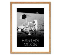 Artery8 Wall Art Print NASA Our Solar System Earth's Moon Apollo 12 Lunar Surveyor Artwork Framed 9X7 Inch in Beige | Size: W7" x H9" Artery8 Beige W7" x H9"