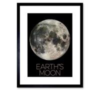 Artery8 Wall Art Print Nasa Our Solar System Earth's Moon Lunar Galileo Image Artwork Framed 9X7 Inch