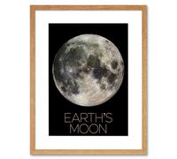 Artery8 Wall Art Print NASA Our Solar System Earth's Moon Lunar Galileo Image Artwork Framed 9X7 Inch in Beige | Size: W7" x H9" Artery8 Beige W7" x H9"