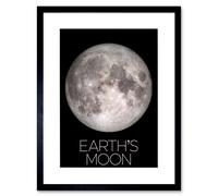 Artery8 Wall Art Print NASA Our Solar System Earth's Moon Lunar Orbiter Image Artwork Framed 9X7 Inch in Black | Size: W7" x H9" Artery8 Black W7" x H9"