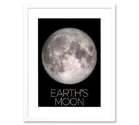 Artery8 Wall Art Print NASA Our Solar System Earth's Moon Lunar Orbiter Image Artwork Framed 9X7 Inch in White | Size: W7" x H9" Artery8 White W7" x H9"