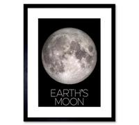 Artery8 Wall Art Print Nasa Our Solar System Earth's Moon Lunar Orbiter Image Artwork Framed 9X7 Inch