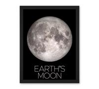 Artery8 Wall Art Print NASA Our Solar System Earth's Moon Lunar Orbiter Image Large Framed Wall Décor Art in Black | Size: W18" x H24" Artery8 Black W18" x H24"